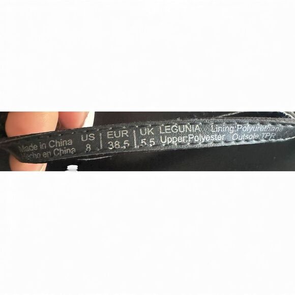 Aldo Women's Black Wedge Sandals Size 8 Rhinestone Flip Flop - Picture 6 of 7